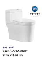 Sanitaires d'hôtel toilettes en céramique s-trap water closet salle de bain wc au sol toilettes une pièce cuvette commode