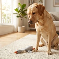Juguete de Peluche para Perro Pawstar con Sonido de Ganso y Pato, Doble Sonido, Cuerpo Plano y Ancho, Interactivo, para Masticar, 3 Colores, Venta al por Mayor, Personalizable