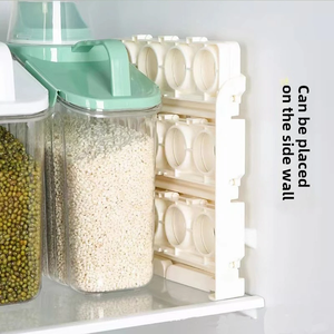 1pcs multi-layer folding <b>egg</b> carton refrigerator side door <b>storage</b> rack Kitchen <b>egg</b> tray foldable design home refrigerator - Product Image 5