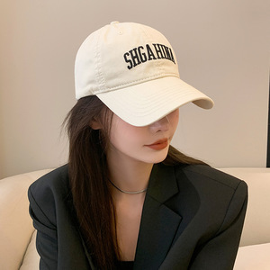 Mùa xuân mùa hè Hàn Quốc thể thao unisex đầu lớn Chu vi mũ bóng chày rộng vành màu hồng thư 100% polyester phổ biến 3D - Product Image 4