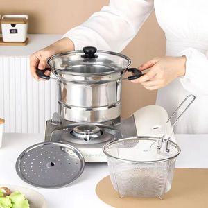 Casserole vapeur multifonction en acier inoxydable avec couvercle et poignées pour la cuisson des légumes, de la viande et des aliments pour bébés - Product Image 3