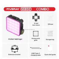 ZHIYUN FIVERAY M20 M20C 20W Lumière vidéo LED RVB bicolore 2500K-10000K CRI94 TLCI96 avec contrôle par application, lumière d'appoint de poche pour Vlog et diffusion en direct