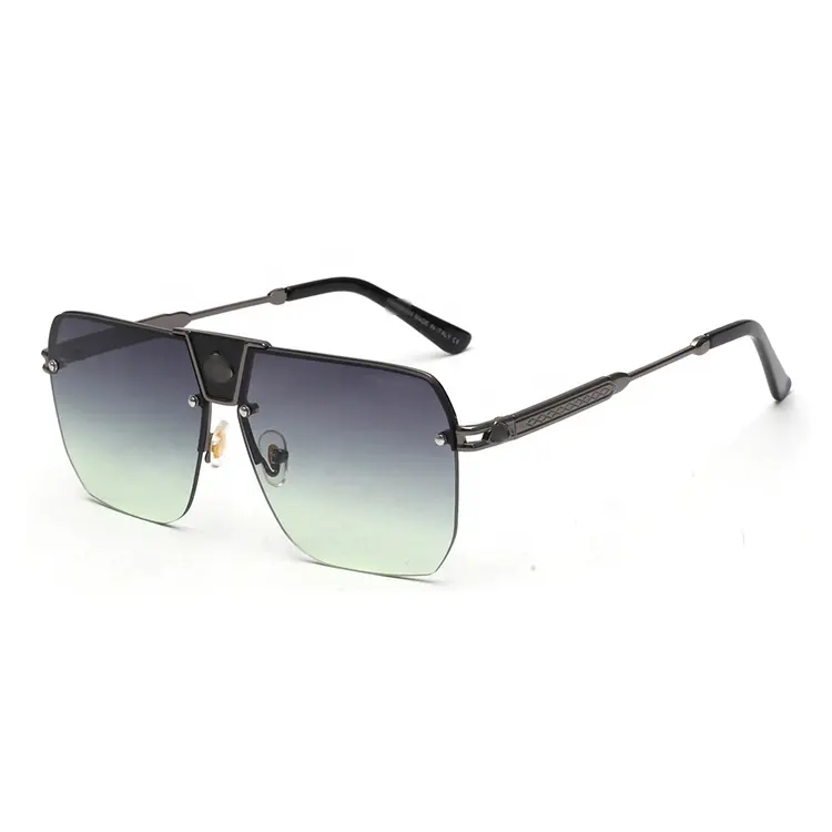 Man Metal Geometric Frame Square wholesale Gradient UV400 Polarized Retro vintage Custom Logo shades Sun Glasses Sunglasses