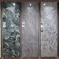 Sumber langsung pabrik Guangdong kustom 800*2600*9mm dinding latar belakang Pandora lempengan batu terang untuk ruang tamu batu disinter