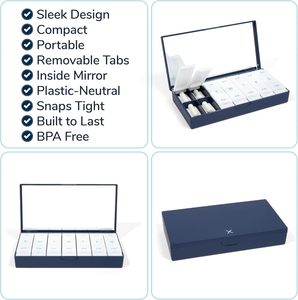 Customizable 7 Compartment Weekly Pill Box Plastic <b>Tablet</b> Storage Case with Mirror PP and ABS Material Daily <b>Tablet</b> <b>Container</b> - Product Image 2