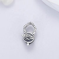Fermoir homard en forme de feuilles en argent sterling oxydé, 925 fournisseurs de bijoux, fermoirs Wonderfit