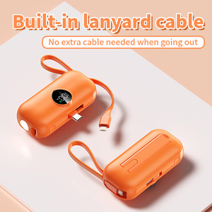 Wholesale 5000mAh Tail <b>Plug</b> Digital Display Powerbank LED Light Outdoor Emergency PD 22.5W Type C Power Bank - Product Image 2
