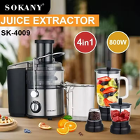 Mixeur multifonction 4 en 1 en acier inoxydable avec gobelet de qualité alimentaire, indicateur LED, presse-agrumes, moulin à épices, blender SK-4009