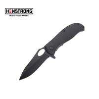 Couteau de poche pliant en acier 3Cr13 noir, manche en aluminium, personnalisable OEM, pour camping, extérieur, bricolage, avec verrouillage Liner Lock et bouton de pouce, fixation ceinture