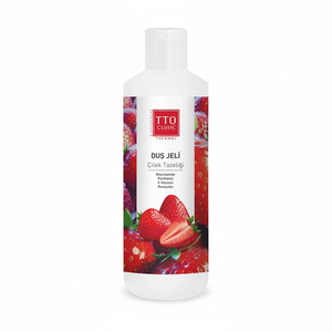 Gel Douche Fraîcheur Fraise TTO Clinic 500ml Hydratant Nourrissant Rafraîchissant au Beurre de Cacao, Vitamine E, Niacinamide et Panthénol - Product Image 2