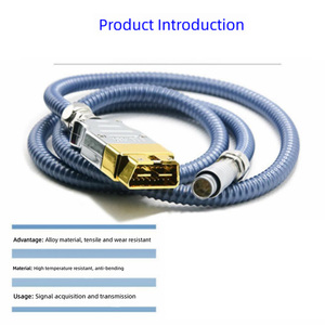 Câble de diagnostic noir spiralé OBD mâle 16 broches vers aviation 12 broches pour tests de ligne de production automobile 12 V - Product Image 2