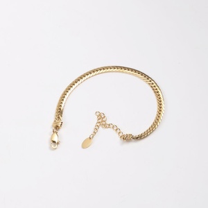 Pulsera de Cadena con Diseño Simple Chapada en Oro de 18K al por Mayor para Mujer - Product Image 4