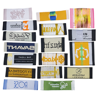 Étiquettes personnalisées en soie satinée mate, tissées, à motif damassé doré, pour vêtements, avec découpe laser droite, lavables