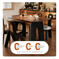 Nouvelle table à manger ronde et carrée à double usage, style vintage Arc de Triomphe, en bois massif, pour une utilisation à domicile dans les petits espaces de vie.