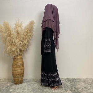 1431B #   Abaya ChaomengFashion Dubaï 2024, luxe, papillon argenté, diamant, abaya ouverte, cardigan, vêtements islamiques pour femmes musulmanes, kimono - Product Image 3