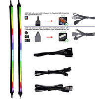 NEON 12pcs Supports magnétiques puissants 2x15.7in Diffused Rainbow RGB PC LED Strip 5V 3-pin Aura SYNC Gigabyte RGB Fusion MSI Mystic
