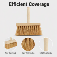 Brosse de nettoyage double usage pour plafond de cuisine, sols en bois, lits et murs en bois, à poils en nylon, pour nettoyage à sec et humide
