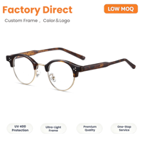 Monture de lunettes demi-cerclées style japonais, protection anti-lumière bleue, en polycarbonate, avec fil, légères, pour toutes les formes de visage, collection boutique