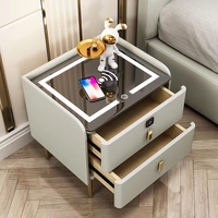 Table de chevet intelligente d'empreintes digitales de nouveau style haut-parleur Bluetooth table de chevet blanche avec charge sans fil