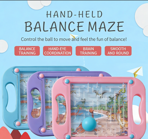 Jeu de labyrinthe à billes portable pour enfants, planche d'équilibre, jouet éducatif pour l'entraînement de la concentration en maternelle, labyrinthes de perles - Product Image 2