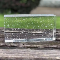 Briques de verre massif rectangulaires bleues blocs de verre de construction thermofusible mur de vitrine pour cuisine salon brique de verre en cristal