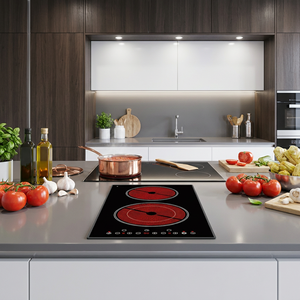 Table de cuisson <span class=keywords><strong>électrique</strong></span> encastrable à double zone de détection tactile 3000W avec <span class=keywords><strong>plaque</strong></span> vitrocéramique lisse - Product Image 3