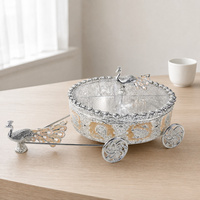 Boîte de rangement pour fruits secs en alliage de zinc, style rétro européen, design créatif, avec 4 compartiments spacieux