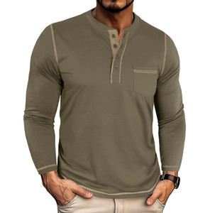 Camiseta Retro de Cuello Redondo para Hombre, Otoño Invierno, Manga Larga, Comercio Exterior, Capa Base para Hombre, Bloques de Color, Camisa para Hombre Mayor - Product Image 5