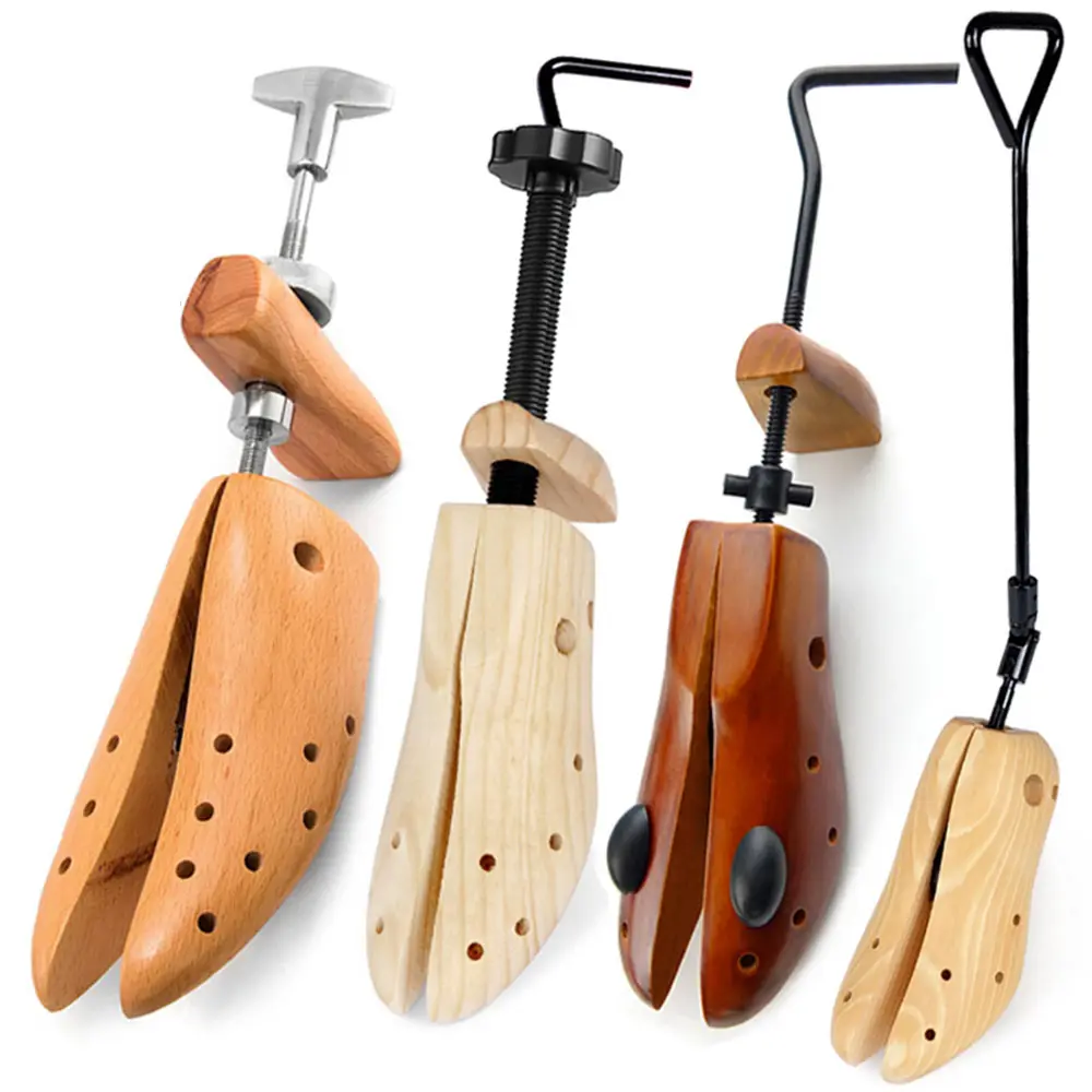 Ajuste Durável Em Forma Fixa Sapato Um Par Ajustável Pu Shaper Alumínio Profissional Cedar Mens Madeira Sapato Maca