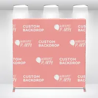 Support de toile de fond 8x8 pieds avec cadre métallique et fond zippé, housse en tissu imprimée sur mesure pour décoration de mariage, fête ou photomaton