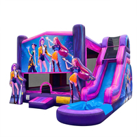 Château gonflable coloré avec toboggan, structure de saut en PVC de qualité commerciale pour location de fêtes d'enfants, aire de jeux extérieure