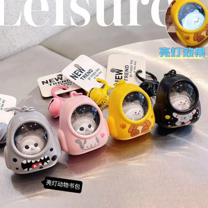 Astronaut <b>Cat</b> <b>Backpack</b> Light Up Keychain Pendant Gift For Kids School Accessories Cartoon Plastic Charm - Product Image 3