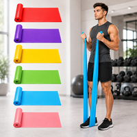 Équipement de musculation à domicile et bandes de résistance longues et plates pour la force, l'étirement et les programmes de fitness