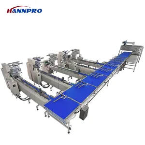 Hannpro Automatische Multifunctionele Cake Sandwich Biscuit Wafer Ei Roll Maken Verpakkingsmachine Verpakkingslijn