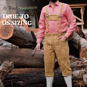 Shorts traditionnels allemands en daim pour homme, costume d'Oktoberfest avec bretelles, taille adulte - Product Image 6