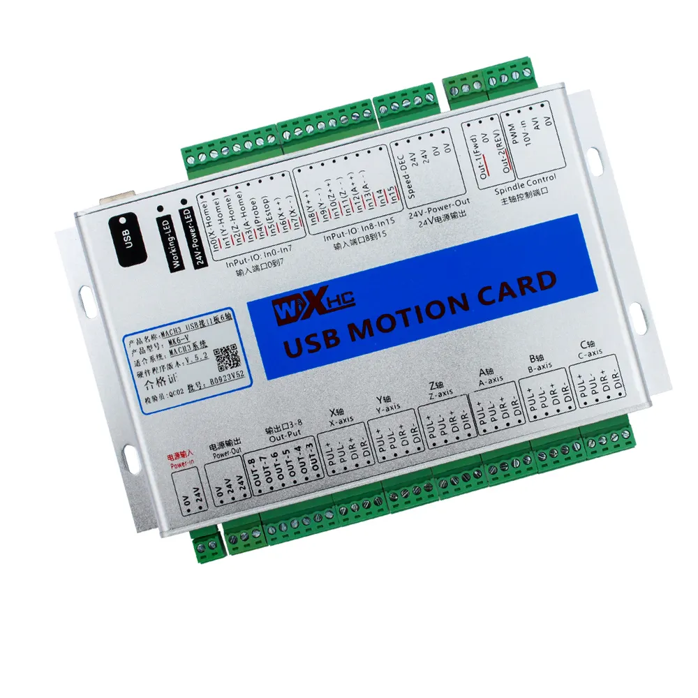 XHC-controlador Ethernet /usb Mach3, 6 ejes, CNC, fábrica, NVEM, tarjeta de Control, placa de ruptura MK6