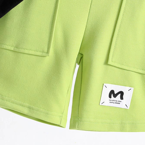 ชุดกีฬาเด็กผู้ชายฤดูร้อน อายุ 1-5 ปี เสื้อกล้ามพิมพ์ลายตัวอักษรเพ้นท์มือ ผ้าโพลีเอสเตอร์ 100% กางเกงขาสั้นลำลอง ชุดกีฬากลางแจ้ง - Product Image 6