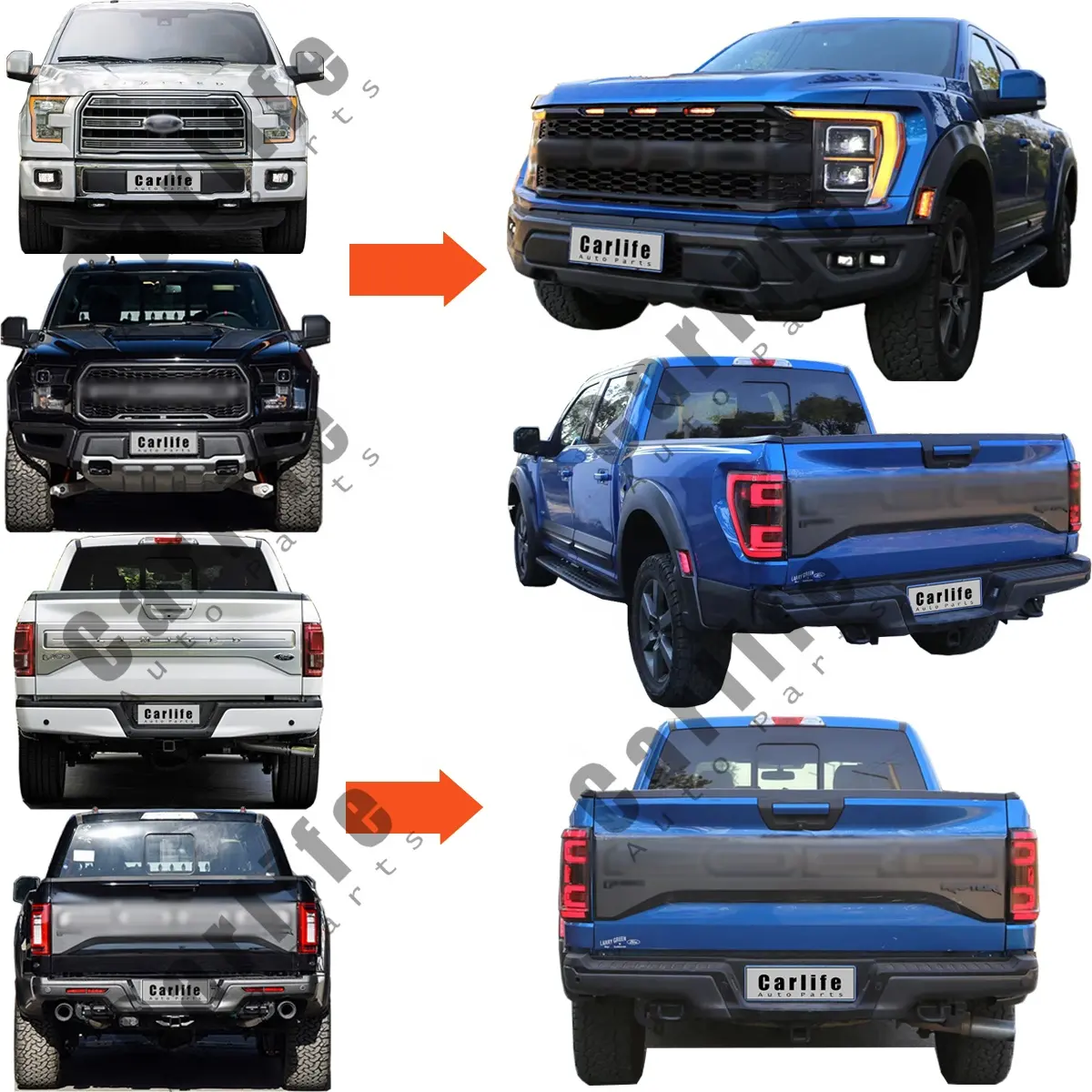 Truk pickup besar, truk pickup Amerika F150 2015-2020 upgrade 2022 suku cadang bodi Raptor terbaru