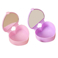 Boîte à miroir pliable en forme de cœur avec logo personnalisé pour enfants Organisateur de voyage Boîte de rangement de bijoux en miroir avec miroir en plastique