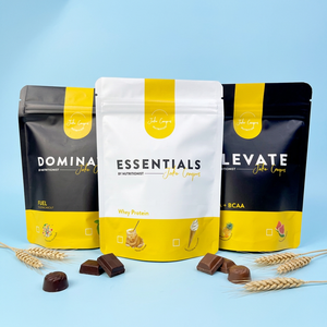 Sachet refermable mat de qualité alimentaire avec logo personnalisé imprimé, en Mylar, pour l'emballage de poudre de protéines de lactosérum - Product Image 1
