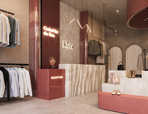 Công nghiệp được thiết kế tùy chỉnh màu đen Kim Loại Xoay chống gỉ quần áo Rack hiển thị cho Boutique cho với LED tầng truy cập - Product Image 4