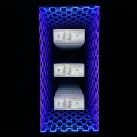 Enseigne lumineuse carrée personnalisée à effet miroir infini avec éclairage à changement de couleur RVB, lettres en acrylique 3D à LED