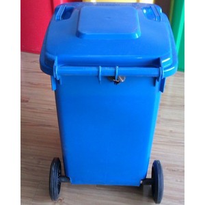 <b>Plastic</b> Trash Can 100L Wheeled Rectangular HDPE Recycling Indoor Outdoor Use - Product Image 2