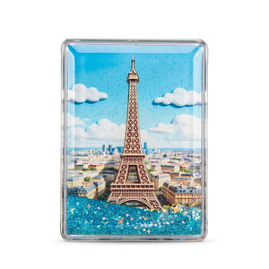 Souvenirs personnalisés de différents pays, aimant de réfrigérateur souvenir de voyage, shaker à paillettes liquides dynamiques, cadeau en acrylique - Product Image 3