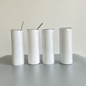 USA 50PCs RTS L Shape Bottom Tumbler 20oz Blanco Sublimación en blanco Absolutamente Flat Edge Skinny Straight Tumblers para DIY - Product Image 4