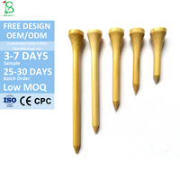 Tee de golf en bambou de haute qualité, durable, fournisseur d'usine, faible MOQ, OEM, ODM, conception personnalisée, emballage coloré rayé