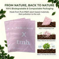 Kemasan Pakaian Ramah Lingkungan Warna Pink Doff dengan Logo Kustom, Kantong Ziplock Segel Tekan Biodegradable dan Kompos untuk Kaos Polo