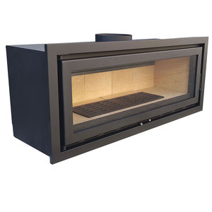 Poêle à <span class=keywords><strong>bois</strong></span> suspendu - Taille personnalisable, <span class=keywords><strong>plaque</strong></span> en acier épaissie, verre panoramique incurvé, pour montage mural dans le salon - Product Image 2