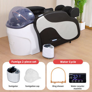 Cama de Masaje Eléctrica Profesional Moderna para Spa Capilar, Estación de Lavado de Cabello Hidráulica de Cuero PU con Lavabo para Salón de Belleza - Product Image 6
