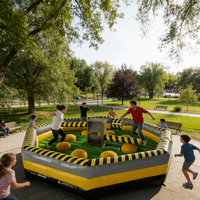 Hualong Nouveau Parcours d'obstacles interactif rotatif, Défi Meltdown, Jeux sportifs, Jeu gonflable Wipeout Machine, Barres de saut